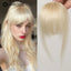 100% Human Hair Bangs Natural Brown Wispy Bang Hair Clip in Bangs Fringe with Temples Hairpiece for Women Clip on Air Bang 4.5in - Slobuy