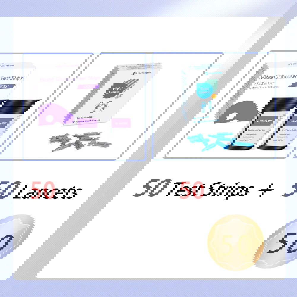 AICARE Blood Glucose Meter Glucometer Diabetes 50/100 Test Strips Lancets Blood Sugar Meter Monitor Medical Devices Tester - Slobuy