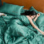 100% Washed Silk Summer Quilt Embroidery Smooth Ice Cooling Comforter for Bed Silky Solid Blanket Soft Cool Summer Blanket - Slobuy