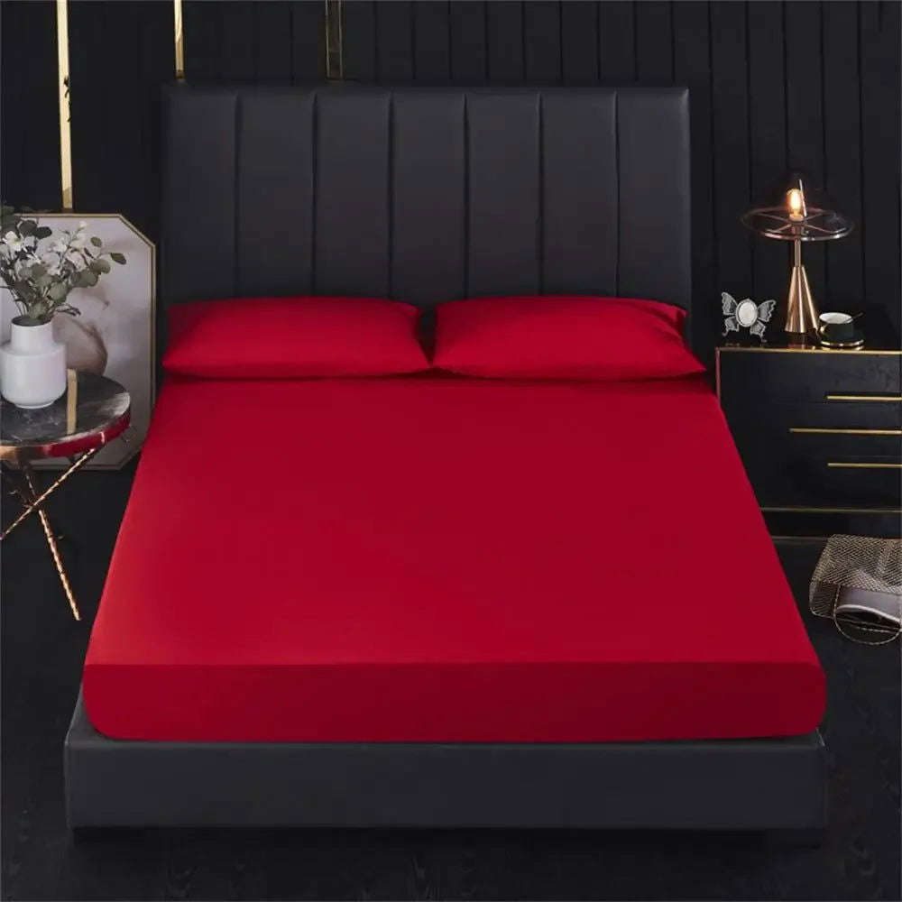 100% Waterproof Fitted Bed Sheet with Elastic Band Anti-slip Mattress Cover Mattress Protector for Single Double King Queen - Slobuy