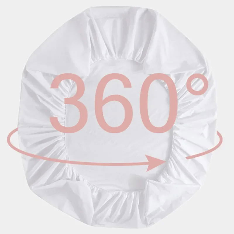 100% Waterproof Solid Bed Fitted Sheet Nordic Adjustable Mattress Covers Four Corners with Elastic Band Multi Size Bed Sheet - Slobuy