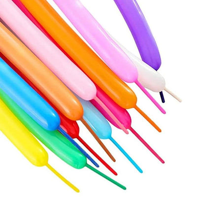 50/100pcs Balloon Long Strip Spiral Style Color Latex Gathering Party Birthday Wedding Decoration Balloon Design Inflator TMZ - Slobuy