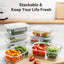 1040ML Multi-grid Glass Lunch Box Meal Prep Containers Glass Food Storage Containers With Lids Kitchen Storage & Organization - Slobuy