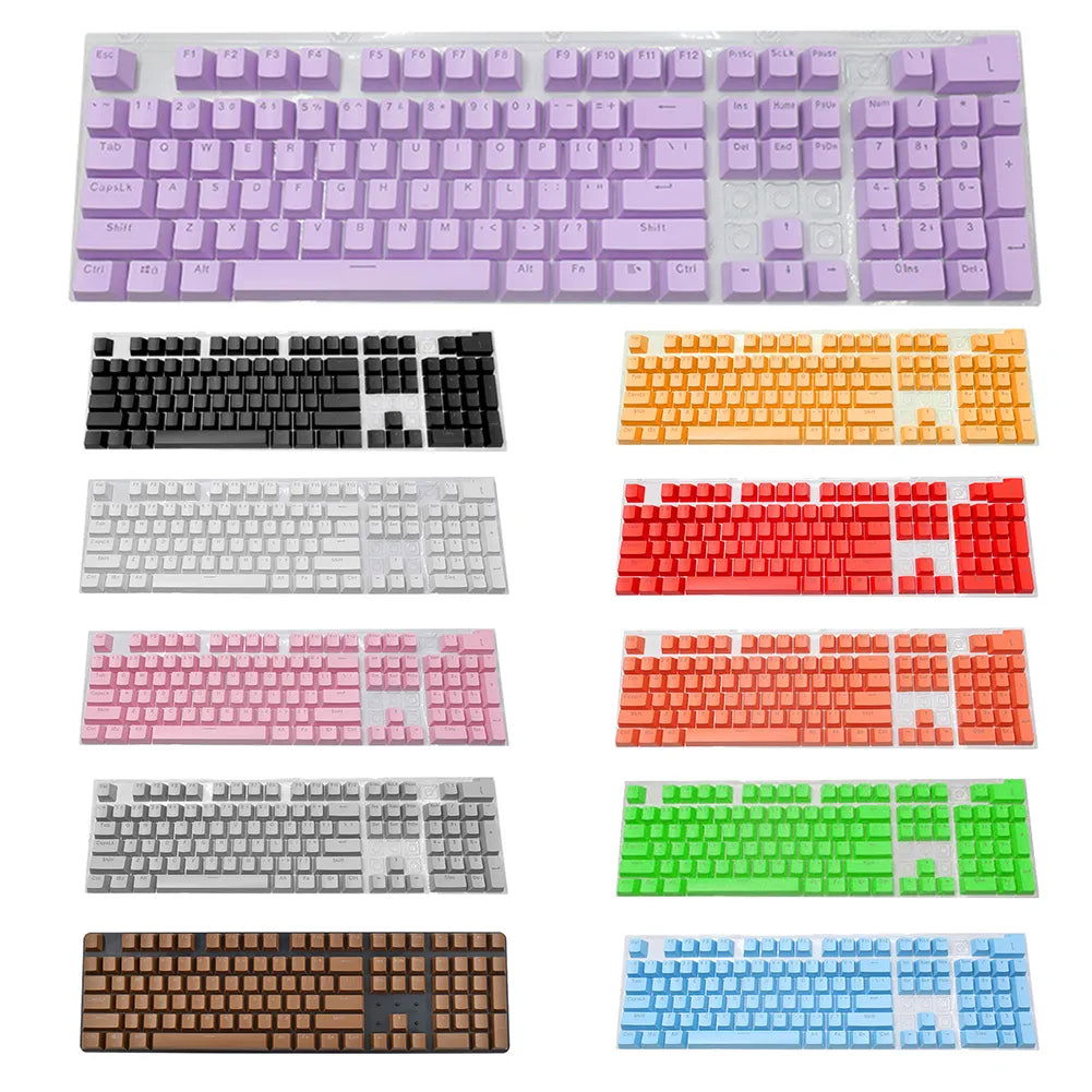 104pcs Universal Mechanical Keyboard Keycaps Ergonomic Blank Keycaps For Cherry MX Mechanical Keyboard Replacement Backlit Key - Slobuy