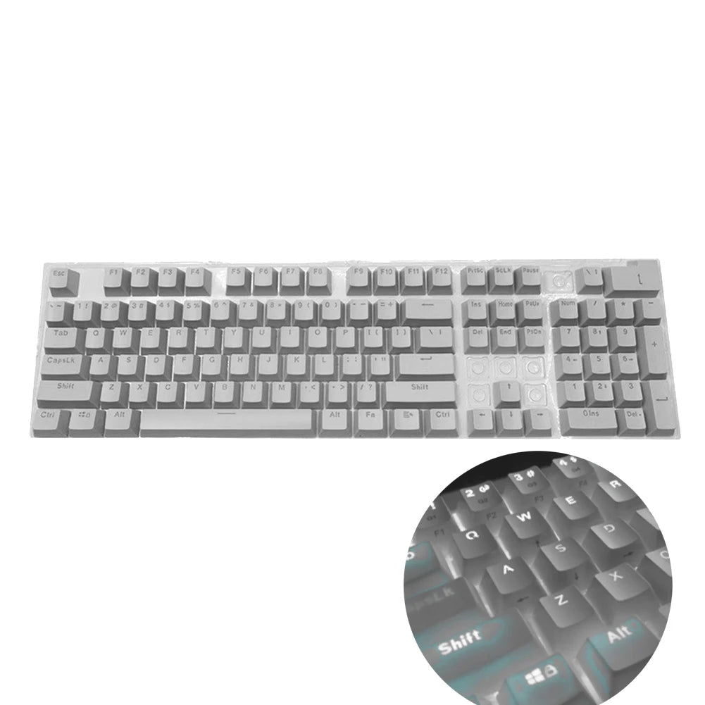 104pcs Universal Mechanical Keyboard Keycaps Ergonomic Blank Keycaps For Cherry MX Mechanical Keyboard Replacement Backlit Key - Slobuy