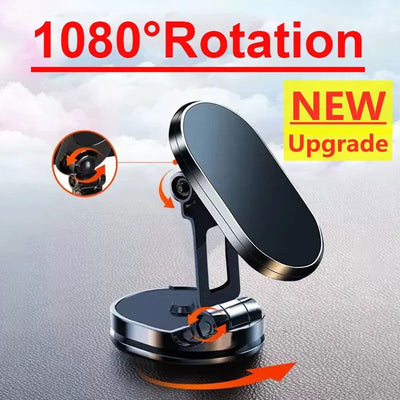 1080 Magnetic Car Phone Holder Magnet Smartphone Support GPS Foldable Phone Bracket in Car For iPhone 14 13 12 11 Samsung Xiaomi - Slobuy