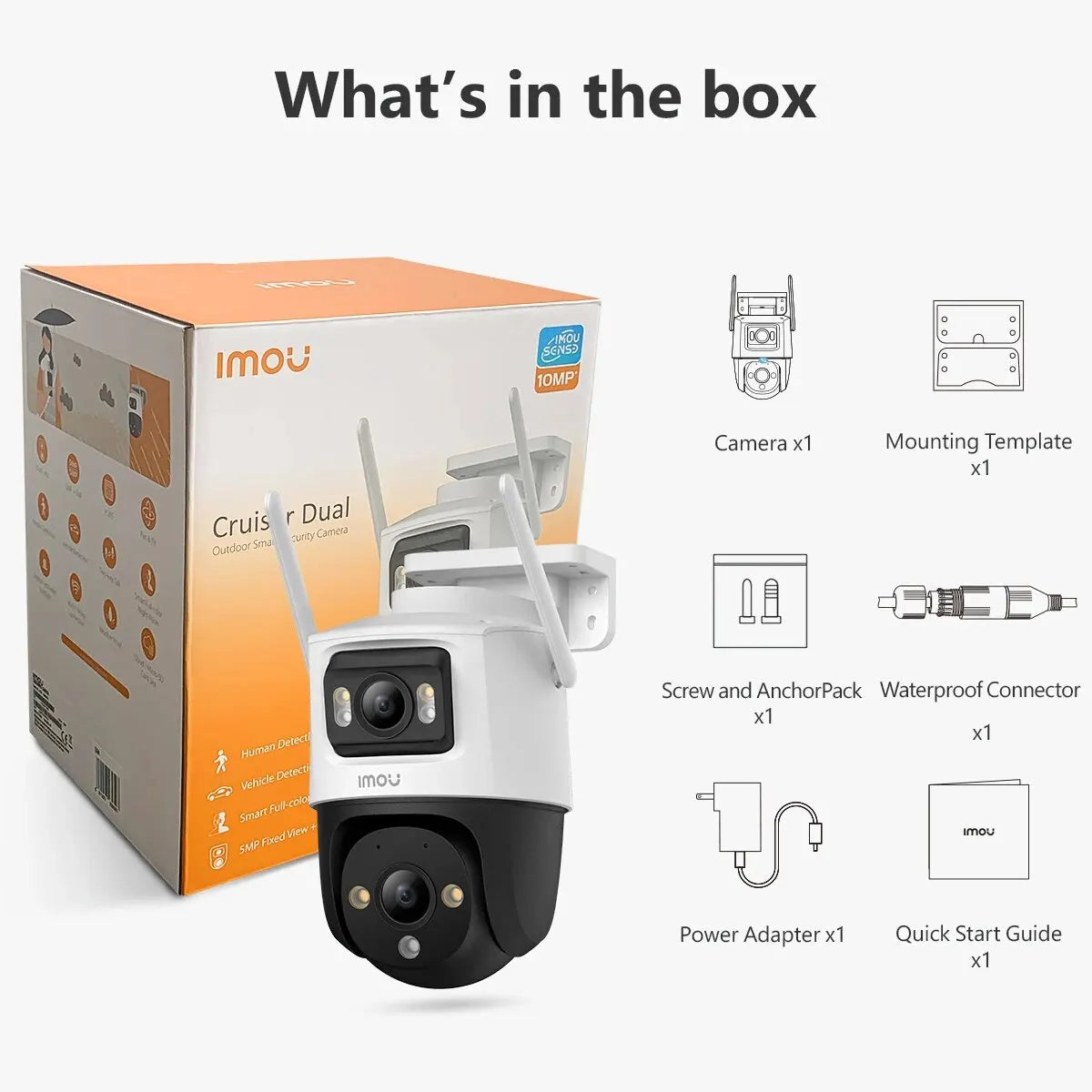 IMOU Cruiser Dual 8MP/10MP Dual Lens Outdoor PT Camera Home Security IP Camera AI Human & Vehicle Detection Surveillance Camera - Slobuy