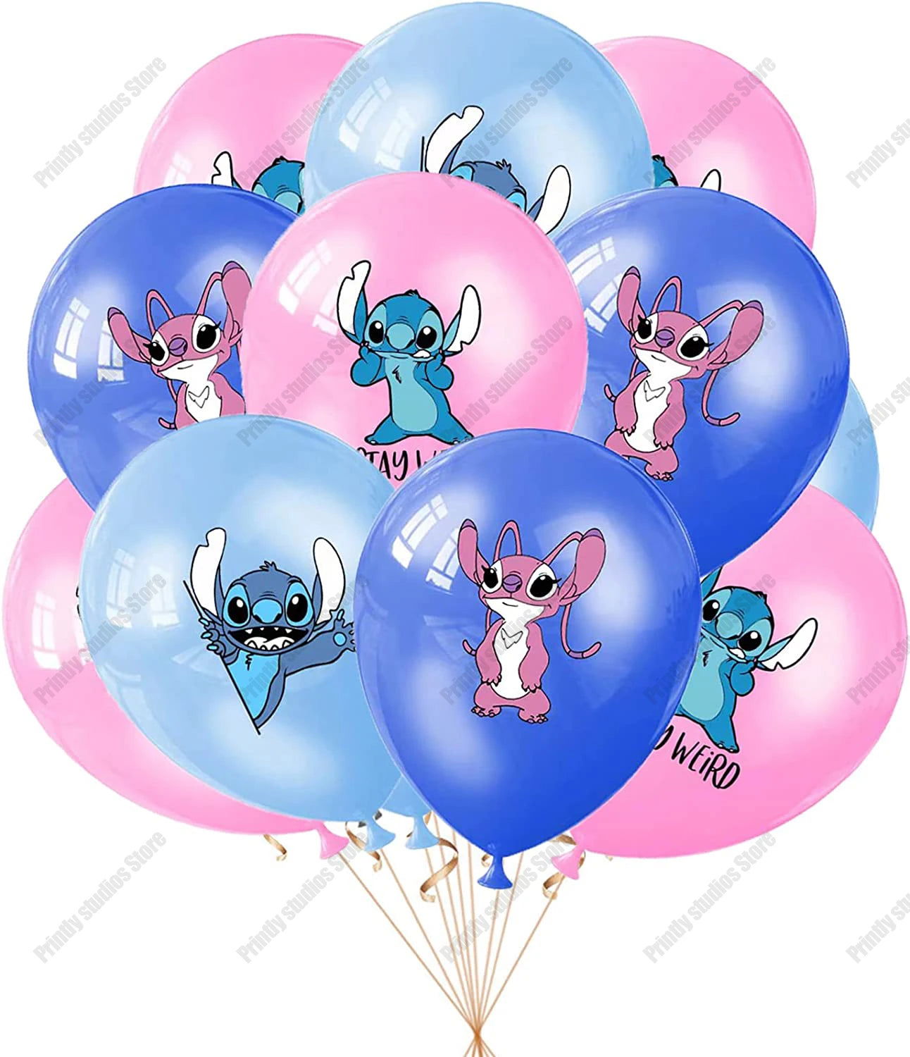 10PCS 12Inch Disney Lilo and Stitch  Latex Balloon Set Globo Boy Girl's Birthday Party Baby Shower Party Decorations Kid Toys - Slobuy