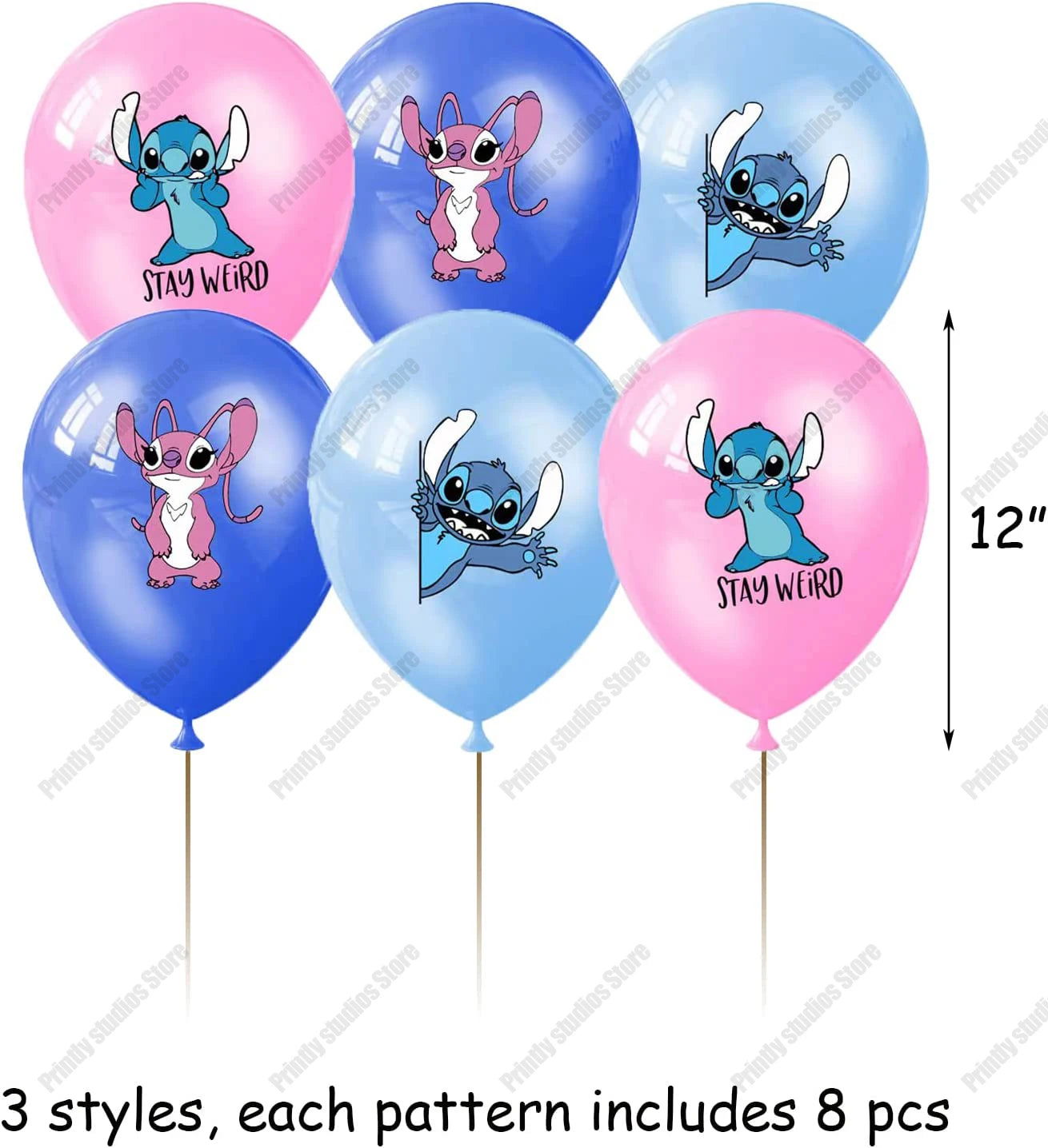 10PCS 12Inch Disney Lilo and Stitch  Latex Balloon Set Globo Boy Girl's Birthday Party Baby Shower Party Decorations Kid Toys - Slobuy