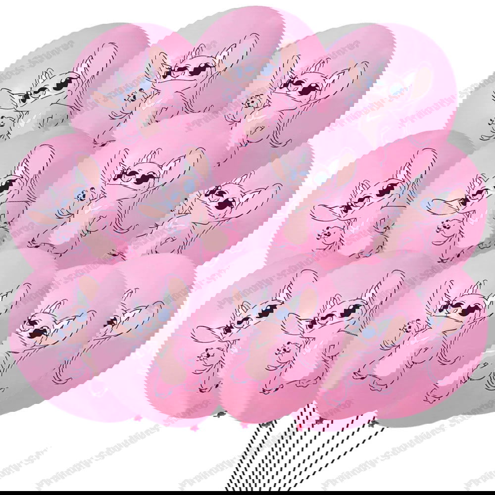 10PCS 12Inch Disney Lilo and Stitch  Latex Balloon Set Globo Boy Girl's Birthday Party Baby Shower Party Decorations Kid Toys - Slobuy
