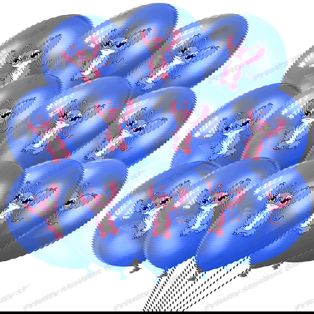 10PCS 12Inch Disney Lilo and Stitch  Latex Balloon Set Globo Boy Girl's Birthday Party Baby Shower Party Decorations Kid Toys - Slobuy
