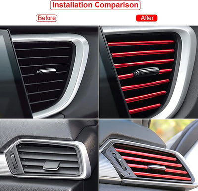 10Pcs 20cm Car Air Conditioner Outlet Decorative U Shape Moulding Trim Decor Strips Car Styling Car Door Edge Corner Protector - Slobuy