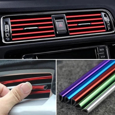 10Pcs 20cm Car Air Conditioner Outlet Decorative U Shape Moulding Trim Decor Strips Car Styling Car Door Edge Corner Protector - Slobuy