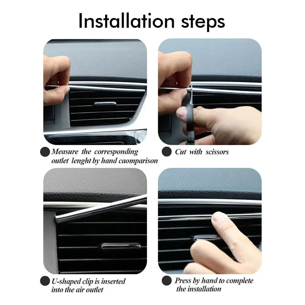 10Pcs 20cm Car Air Conditioner Outlet Decorative U Shape Moulding Trim Decor Strips Car Styling Car Door Edge Corner Protector - Slobuy
