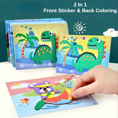 10Pcs 3D EVA Foam Sticker Puzzle Game DIY Cartoon Animal Craft Toys Kids Drawing Toy Learning Education Toys for Children Gifts - Slobuy