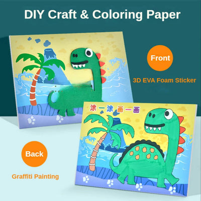 10Pcs 3D EVA Foam Sticker Puzzle Game DIY Cartoon Animal Craft Toys Kids Drawing Toy Learning Education Toys for Children Gifts - Slobuy