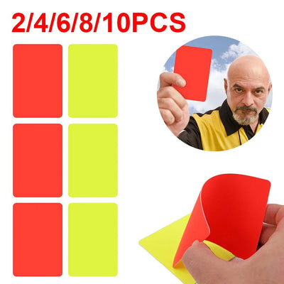 2/10Pcs PVC Soccer Referee Red Yellow Card Football Match Training Tool 3.2x4.3 inch Warning and Ejection Card Football Supplies - Slobuy