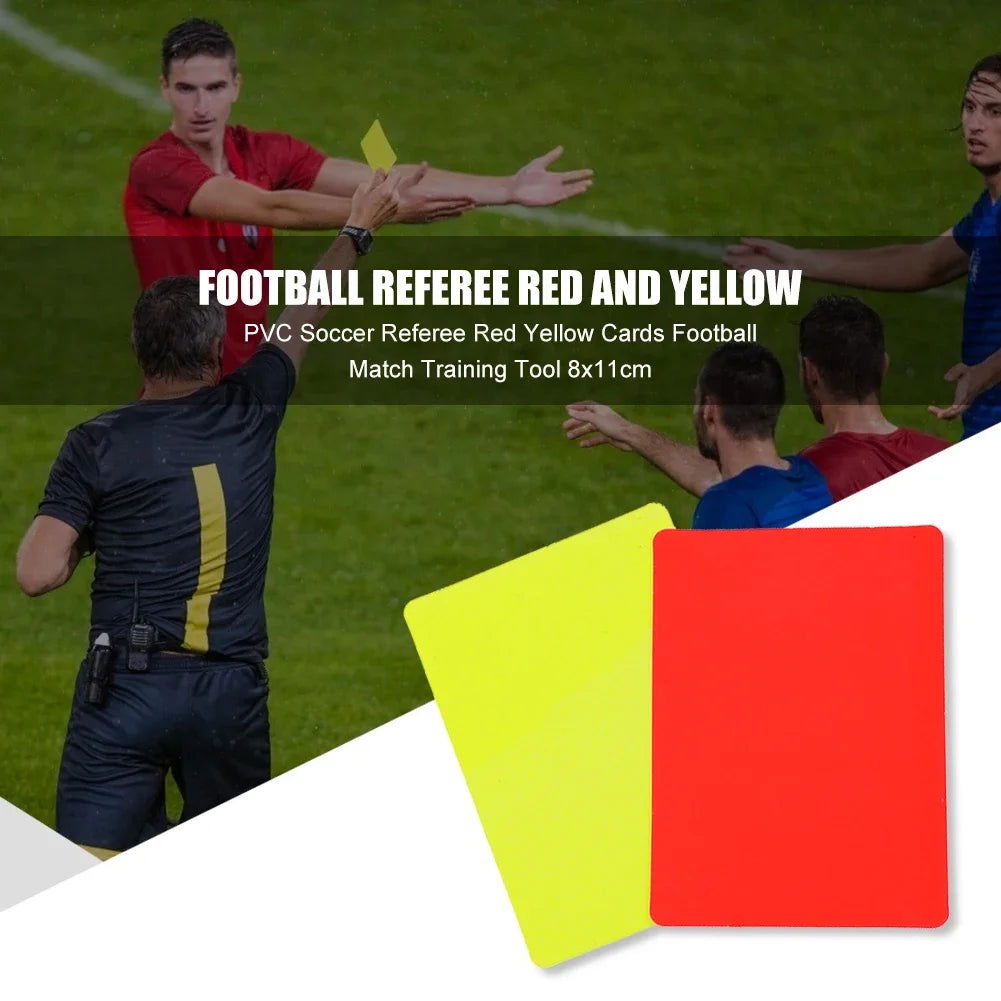 2/10Pcs PVC Soccer Referee Red Yellow Card Football Match Training Tool 3.2x4.3 inch Warning and Ejection Card Football Supplies - Slobuy