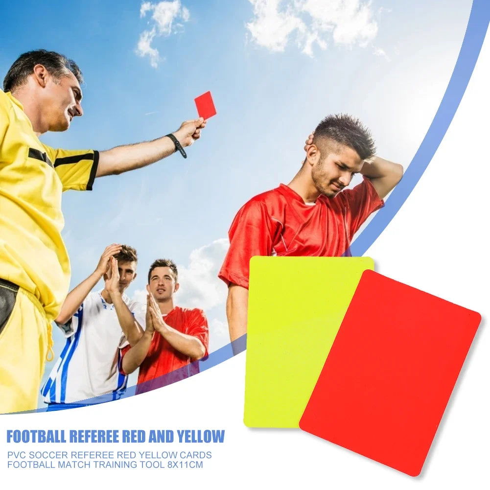 2/10Pcs PVC Soccer Referee Red Yellow Card Football Match Training Tool 3.2x4.3 inch Warning and Ejection Card Football Supplies - Slobuy