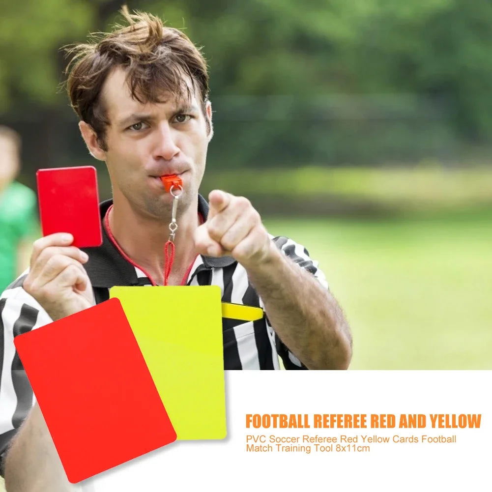 2/10Pcs PVC Soccer Referee Red Yellow Card Football Match Training Tool 3.2x4.3 inch Warning and Ejection Card Football Supplies - Slobuy