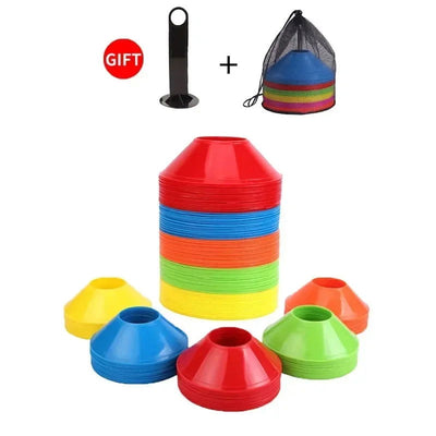 10Pcs Soccer Cones Disc Football Training Discs With Carry Bag Holder Agility Exercise Field Markers Sports Training Equipment - Slobuy