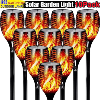 1/2/4/6/8/10Pcs Solar Flame Torch Lights Flickering Light Waterproof Garden Decoration Outdoor Lawn Path Yard Patio Floor Lamps - Slobuy