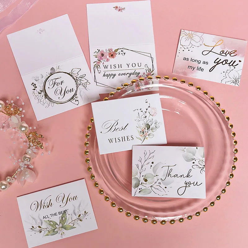 50/10Pcs Thank You Greeting Paper Envelopes Wedding Card New Year Blessing Postcards Business Invitations Party Supplies - Slobuy