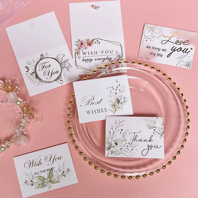 50/10Pcs Thank You Greeting Paper Envelopes Wedding Card New Year Blessing Postcards Business Invitations Party Supplies - Slobuy