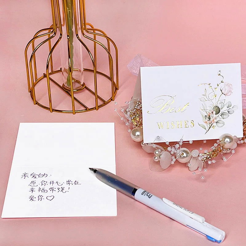 50/10Pcs Thank You Greeting Paper Envelopes Wedding Card New Year Blessing Postcards Business Invitations Party Supplies - Slobuy