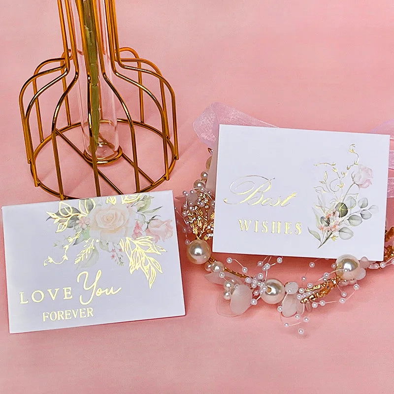 50/10Pcs Thank You Greeting Paper Envelopes Wedding Card New Year Blessing Postcards Business Invitations Party Supplies - Slobuy