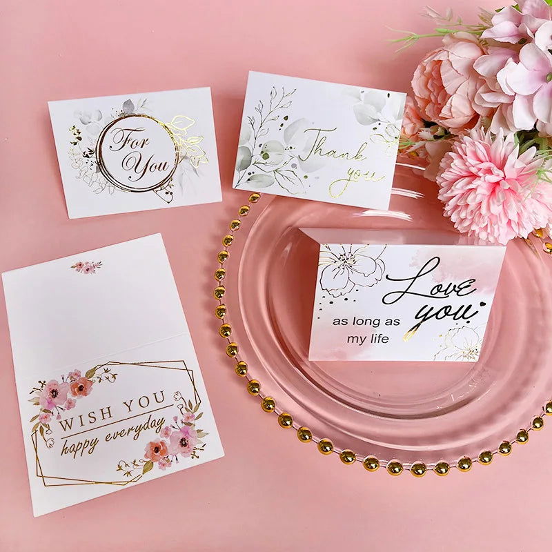 50/10Pcs Thank You Greeting Paper Envelopes Wedding Card New Year Blessing Postcards Business Invitations Party Supplies - Slobuy