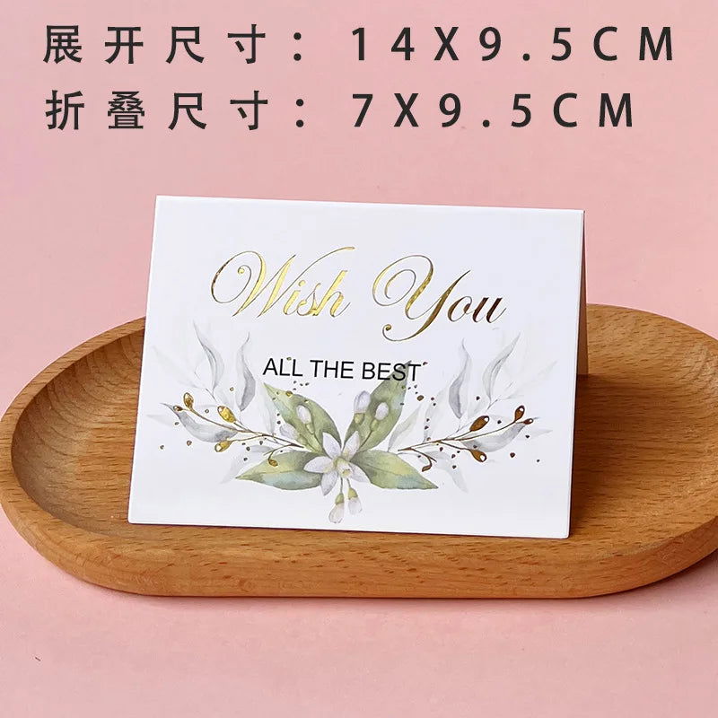 50/10Pcs Thank You Greeting Paper Envelopes Wedding Card New Year Blessing Postcards Business Invitations Party Supplies - Slobuy