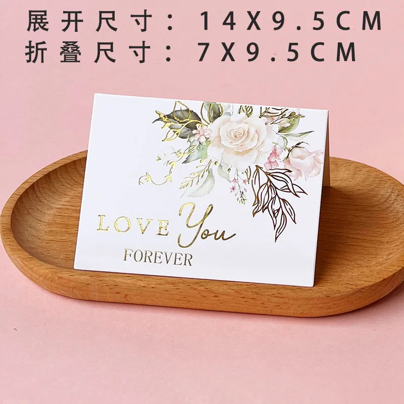 50/10Pcs Thank You Greeting Paper Envelopes Wedding Card New Year Blessing Postcards Business Invitations Party Supplies - Slobuy