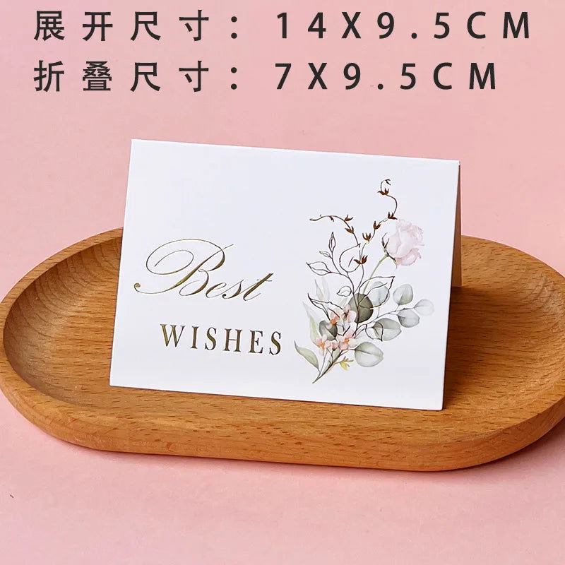 50/10Pcs Thank You Greeting Paper Envelopes Wedding Card New Year Blessing Postcards Business Invitations Party Supplies - Slobuy