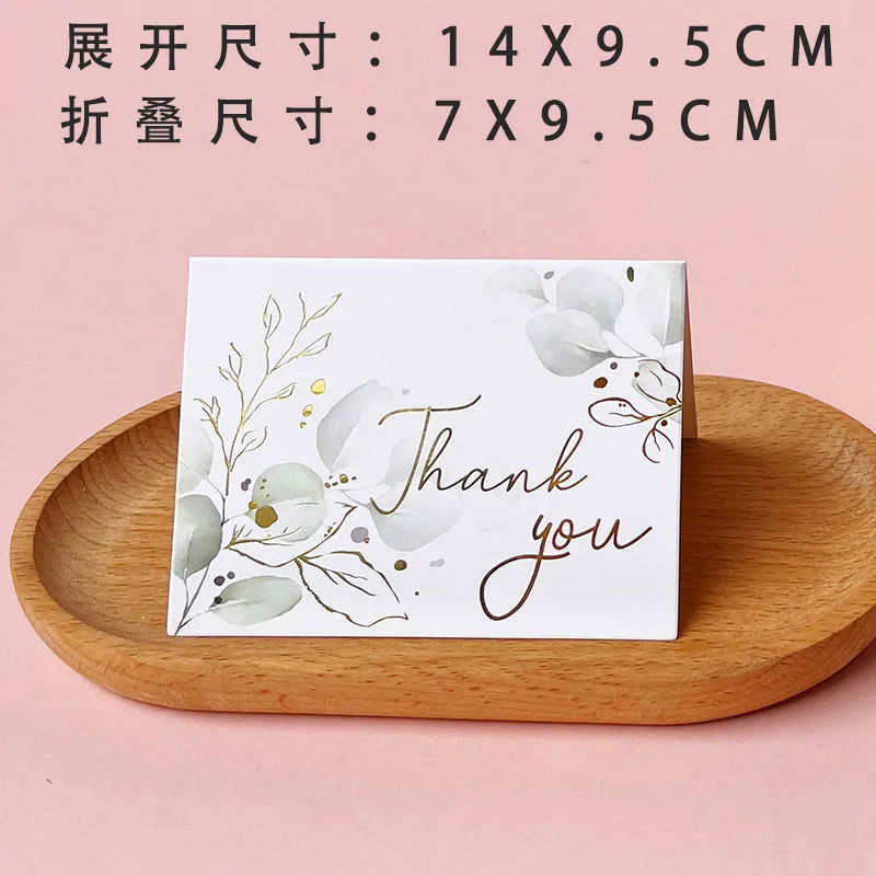 50/10Pcs Thank You Greeting Paper Envelopes Wedding Card New Year Blessing Postcards Business Invitations Party Supplies - Slobuy