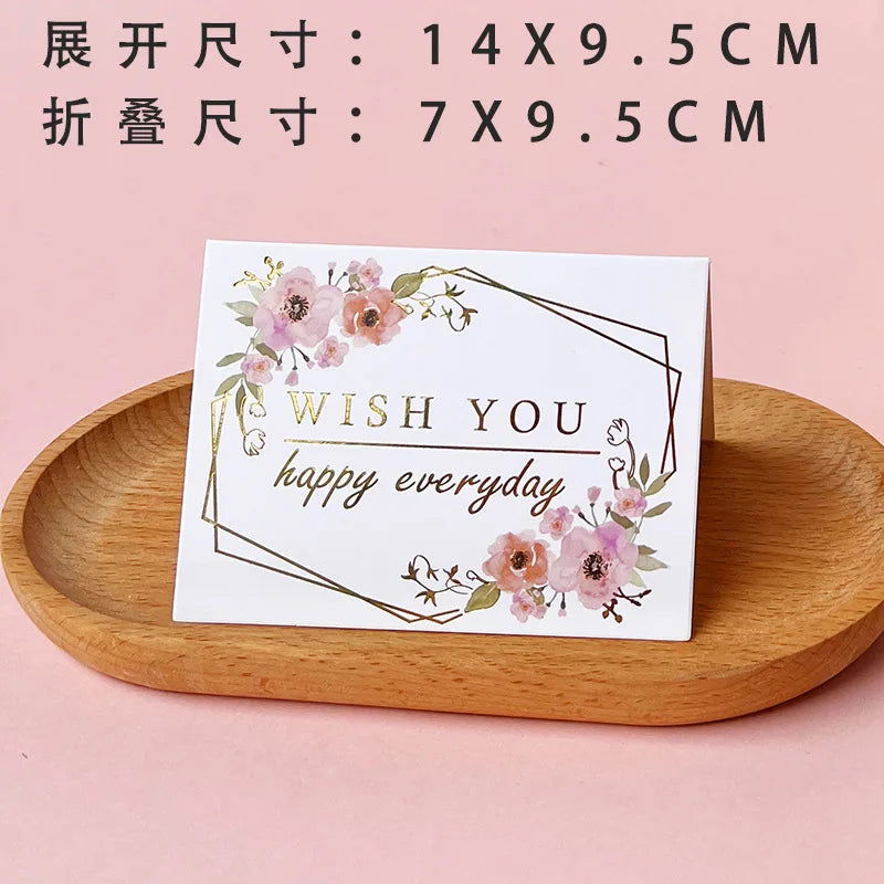 50/10Pcs Thank You Greeting Paper Envelopes Wedding Card New Year Blessing Postcards Business Invitations Party Supplies - Slobuy