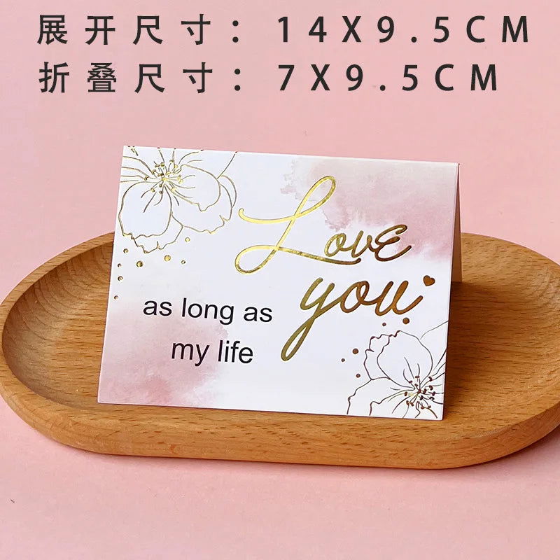 50/10Pcs Thank You Greeting Paper Envelopes Wedding Card New Year Blessing Postcards Business Invitations Party Supplies - Slobuy