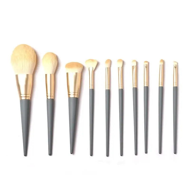 10Portable Soft-Bristled Makeup Brushes Morandi Color Makeup Brush Set Novice Beginners Advanced Full Set of Makeup Tools - Slobuy