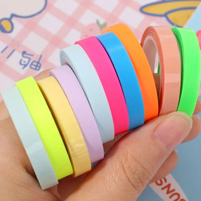 5/10Roll Waterproof Index Stickers Transparent Fluorescent Tape Tabs Reading Note Stationery Label School Office Students Gift - Slobuy