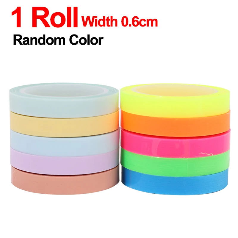 5/10Roll Waterproof Index Stickers Transparent Fluorescent Tape Tabs Reading Note Stationery Label School Office Students Gift - Slobuy