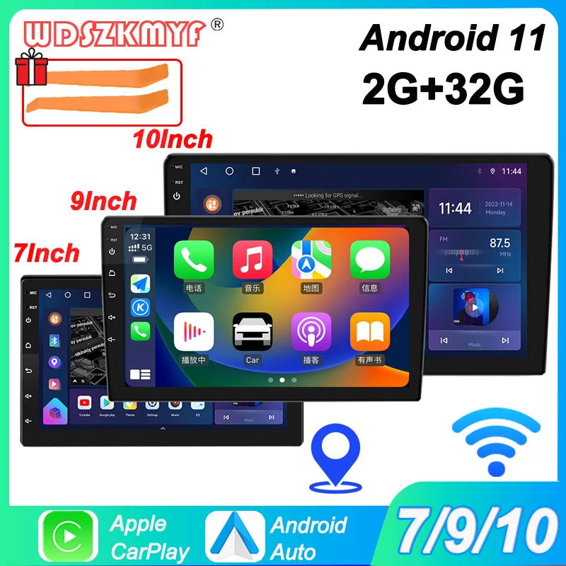 7"/9"/10" Android 11 Car Radio Androidauto Carplay 2 Din GPS Car Audio Automotive Multimedia Player car intelligent systems - Slobuy