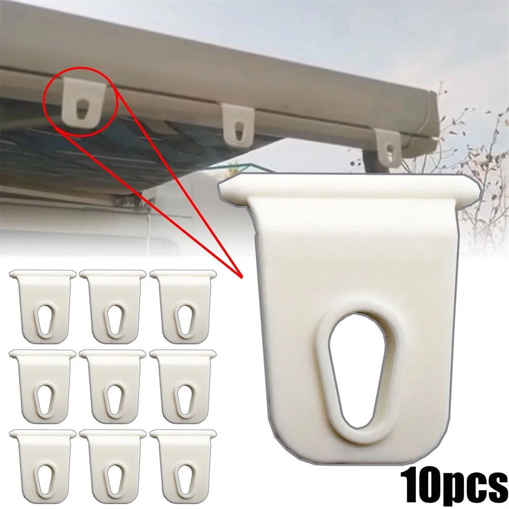 10 PCS Camping Awning Hooks Plastic Clips Racks Tool Awning Clothes Hooks Fit For RV Camper Caravan Car Auto Accessories - Slobuy