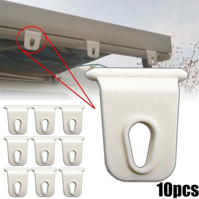 10 PCS Camping Awning Hooks Plastic Clips Racks Tool Awning Clothes Hooks Fit For RV Camper Caravan Car Auto Accessories - Slobuy