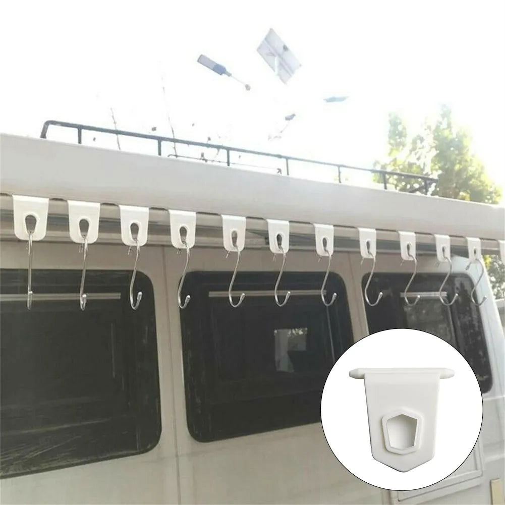 10 PCS Camping Awning Hooks Plastic Clips Racks Tool Awning Clothes Hooks Fit For RV Camper Caravan Car Auto Accessories - Slobuy