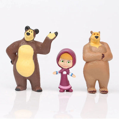 10 Pcs Masha and the Bear Action Figure Anime Model Cartoon Toys For Friends gifts - Slobuy