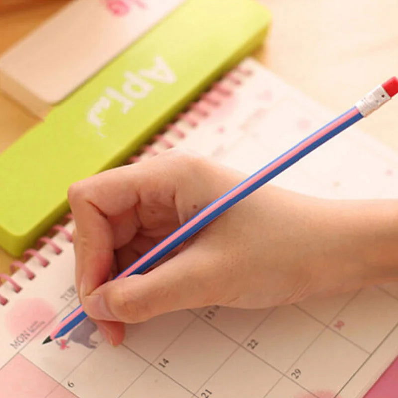 10 Pieces Cute Candy Color Soft Flexible Standard Pencils Stationery - Slobuy