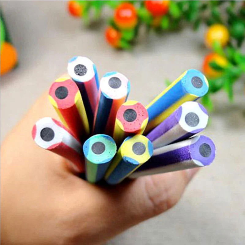 10 Pieces Cute Candy Color Soft Flexible Standard Pencils Stationery - Slobuy