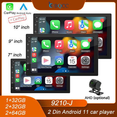 BQCC 4core 2 Din Car Radio Androidauto Carplay Android 11 4G GPS Car Audio 7"/9"/10" WIFI BT IPS Automotive Multimedia Player - Slobuy