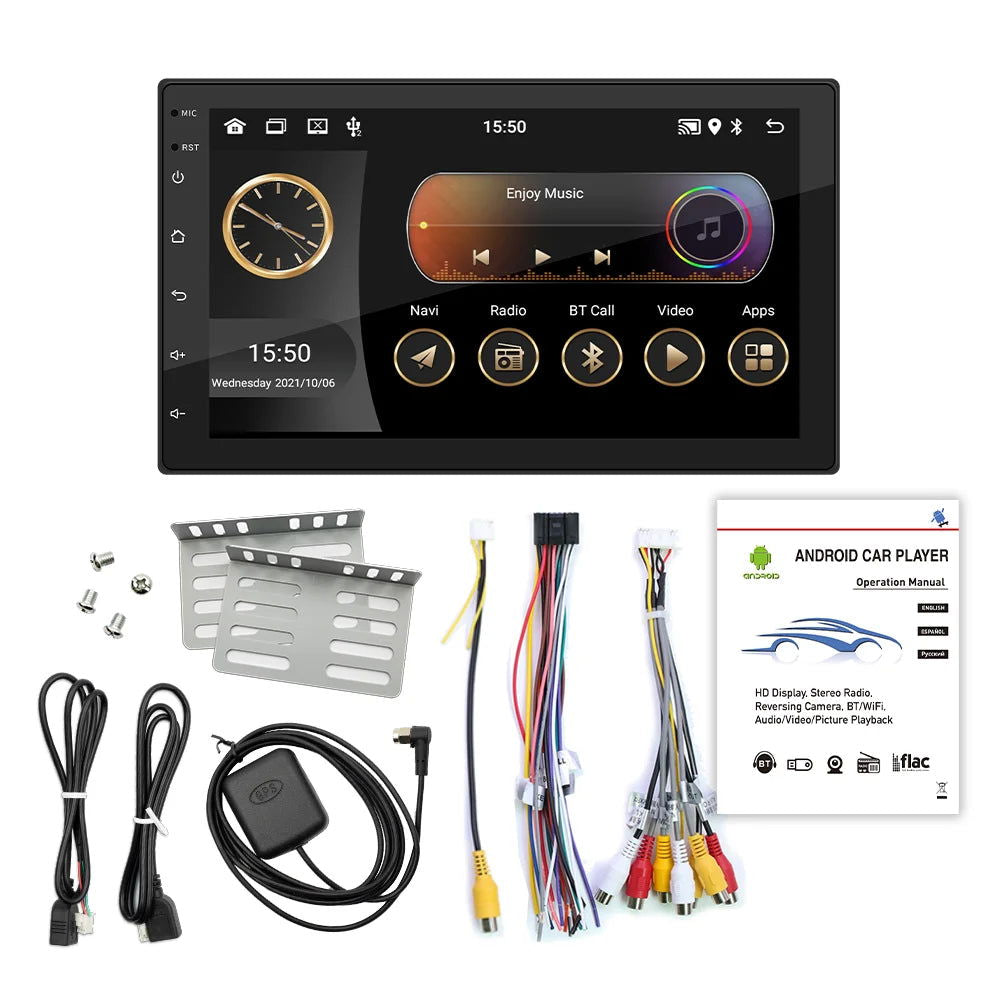 BQCC 4core 2 Din Car Radio Androidauto Carplay Android 11 4G GPS Car Audio 7"/9"/10" WIFI BT IPS Automotive Multimedia Player - Slobuy