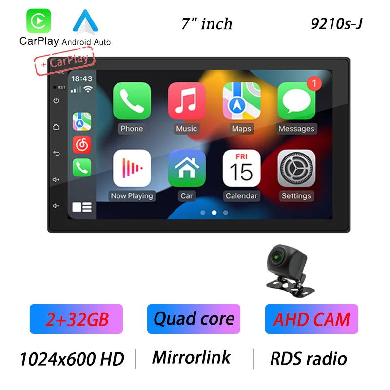 BQCC 4core 2 Din Car Radio Androidauto Carplay Android 11 4G GPS Car Audio 7"/9"/10" WIFI BT IPS Automotive Multimedia Player - Slobuy